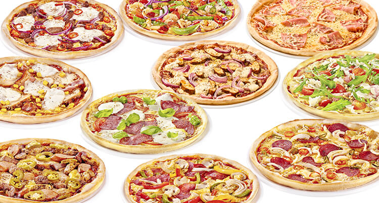 Produktbild Maxi Pack 10 Pizzen 40cm + 4x1l Getränk